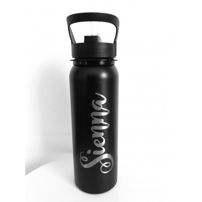 Water Bottle Black Personalised
